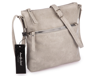 Stylowa szara torebka damska na ramię miękka Jennifer Jones