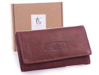 Money Maker Dark brown horizontal women's leather wallet