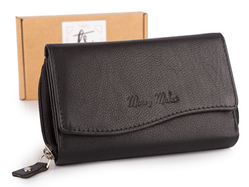 Czarny portfel damski skórzany duży Money Maker RFID