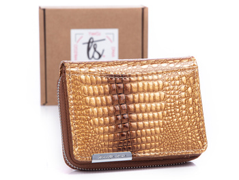 Mały złoty portfel damski lakierowany Jennifer Jones