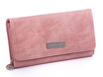 Large light pink women's ecological leather wallet from Jennifer Jones