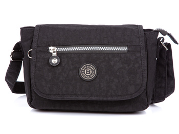 Bag Street Mała materiałowa lekka torba damska na ramię czarna