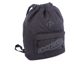 Lightweight fabric pull-on sports backpack black Bag Street