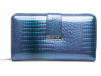 Jennifer Jones Large blue lacquered women's wallet