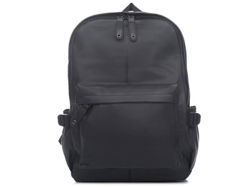 Eleganter schwarzer Herren-/Herrenrucksack für die Arbeit aus ökologischem Leder