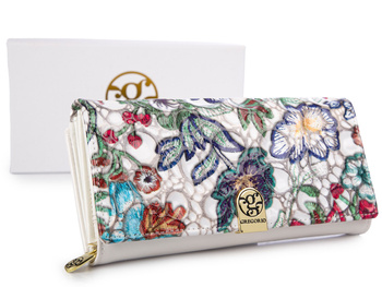 Large colorful women's leather wallet with RFID protection Gregorio