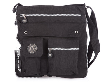 Bag Street Schwarze Umhängetasche aus dehnbarem Stoff