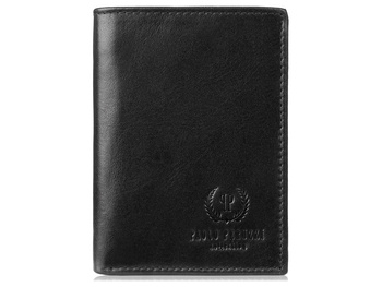 Mały skórzany portfel męski z ochroną RFID Paolo Peruzzi – czarny