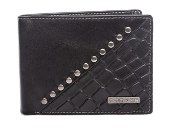 Men's card and bill wallet with studs black J Jones