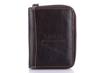 Men's small leather wallet with zipper WILD Thing's Only