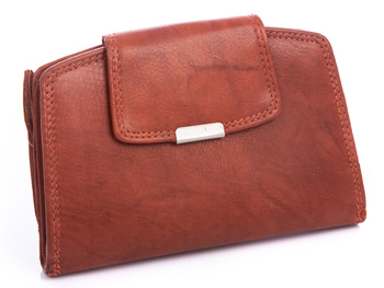 Money Maker Damen Leder Portemonnaie braun RFID