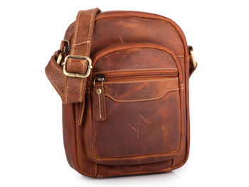 Brązowa torba męska skórzana w stylu vintage średnia Jorey