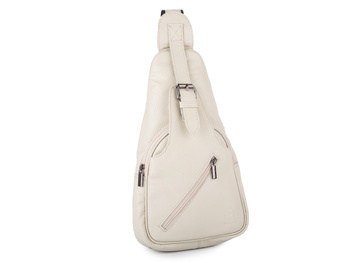 Skórzany plecak damski na jedno ramię w kolorze jasnobeżowym Bellugio