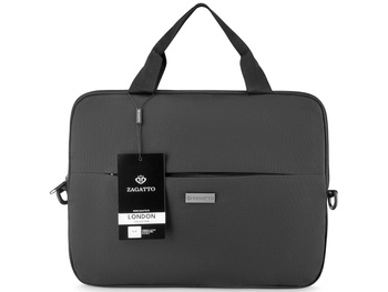 ZAGATTO Cienka czarna torba na laptopa 15,6" cala Slim
