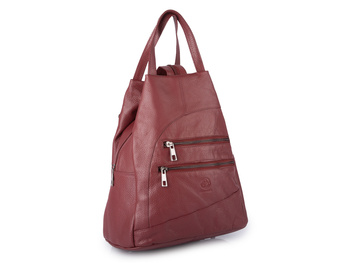 Skórzany plecak miejski damski w kolorze bordowym Bellugio