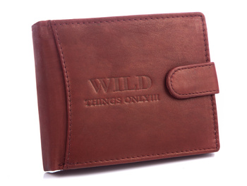 Men's leather clasp wallet dark brown WILD