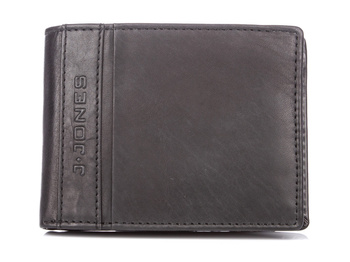 Men's vintage leather wallet large black J Jones
