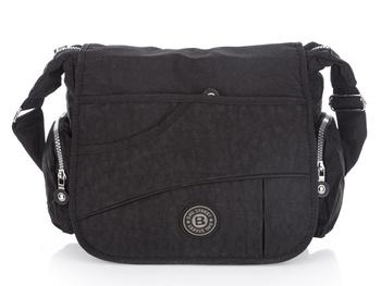 Fabric shoulder bag with flap black Bag Street