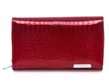Jennifer Jones Large red women's croco wallet