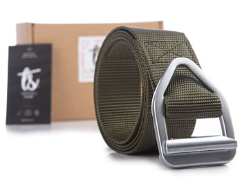 Pas Męski Taktyczny Bermuda, Klamra Trójkątna Metalowa, Zielony