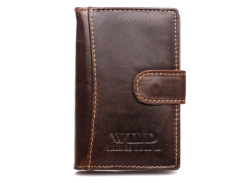Men's dark brown leather business card holder Wild