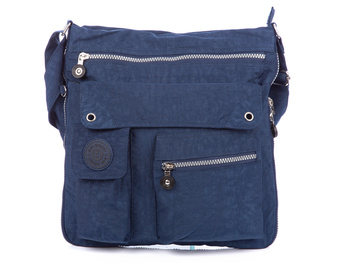 Bag Street Niebieska poszerzana materiałowa torba na ramię