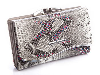 Silver wallet with colorful inserts by Jennifer Jones