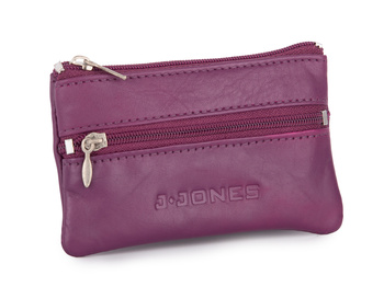 Etui na klucze J Jones fioletowe skórzane zapinane na zamek