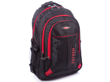 Tasche Street Rucksack Schwarzer und roter 3-Fach-Rucksack