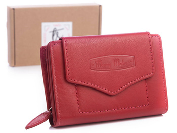 Women's leather wallet red medium RFID Money Maker