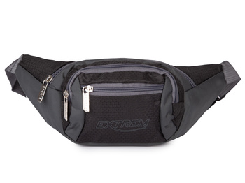 Czarna materiałowa saszetka biodrowa Bag Street