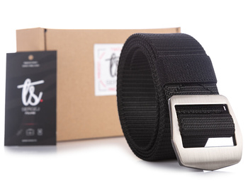 SERGEJ SPARTAN Black tactical men's belt for clip-on pants