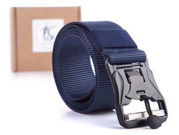 Navy blue parcian trouser belt with magnetic buckle RANGER