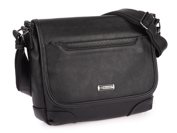 Średniej wielkości torba męska na ramię z klapą i miejscem na tablet bellugio