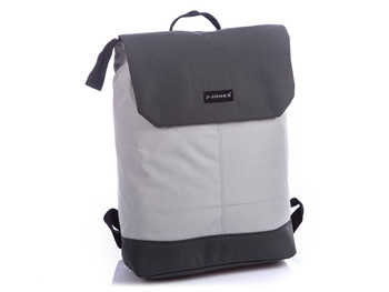 Grey A4 flap backpack in vintage style by J Jones
