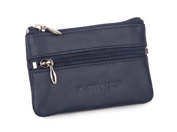 Etui na klucze J Jones granatowe skórzane zapinane na zamek
