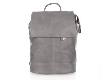 Women's elegant city backpack with flap grey Jennifer Jones