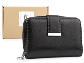 Medium black women's ecological leather wallet from Jennifer Jones