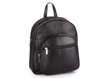 Czarny plecak damski średni skórzany miejski Franko