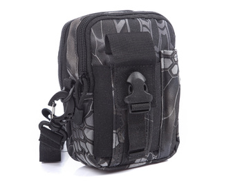 Szaro-czarna saszetka męska z wzorem digital python – na pasek lub ramię