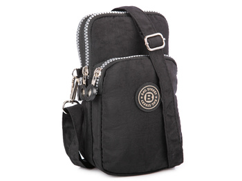 Pionowa mała torebka materiałowa na ramię czarna Bag Street