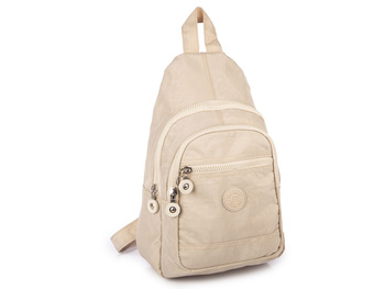 Lekki plecak turystyczny na jedno ramię jasnobeżowy materiałowy Bag Street