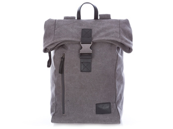 J Jones Capacious Leinwand Trekking-Rucksack grau mit Leder