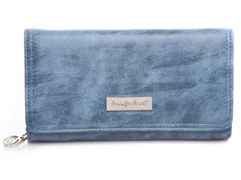 Large blue Jennifer Jones women's ecological leather wallet