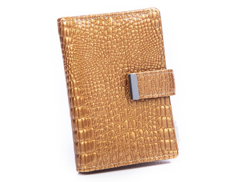 Jennifer Jones gold lacquered card and document case