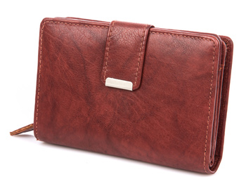 Women's leather strap wallet dark brown Money Maker