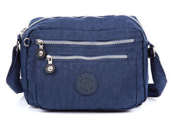 Lightweight fabric shoulder bag navy blue Bag Street