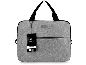 Szara torba na laptopa 15.6" 2-komorowa marki Zagatto
