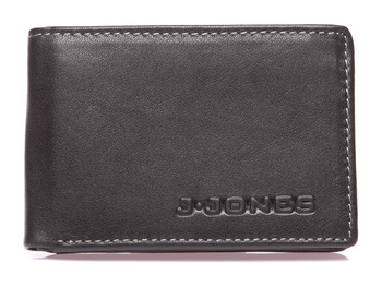 J Jones Herren Portemonnaie aus Leder schwarz