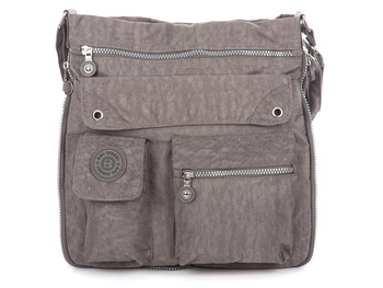 Bag Street Szara poszerzana materiałowa torba na ramię